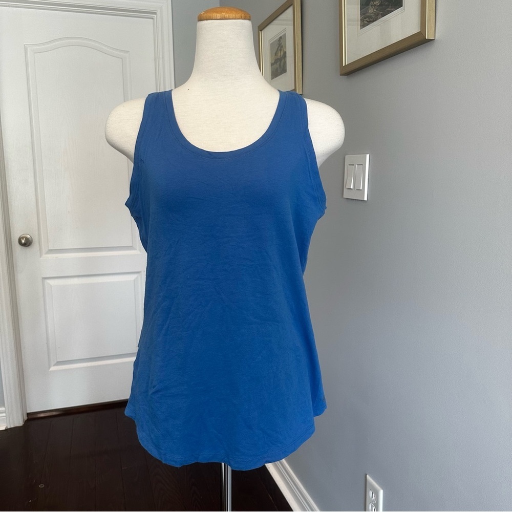 Eddie Bauer Blue Relaxed Tank Top with Scoop Neckline